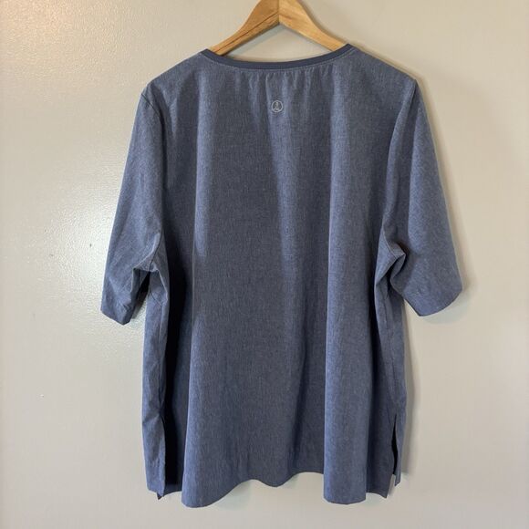 Lands End Womens Swim Top Blue Rash Guard Beach Cover Up Sz 2X - Picture 8 of 10